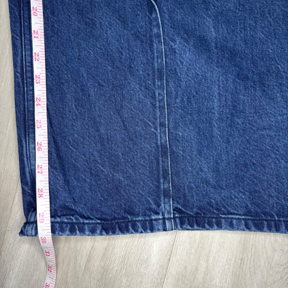 Abercrombie & Fitch High Rise Wide Leg Belted Pleated Jeans Dark Wash Denim 32 - Picture 6 of 9